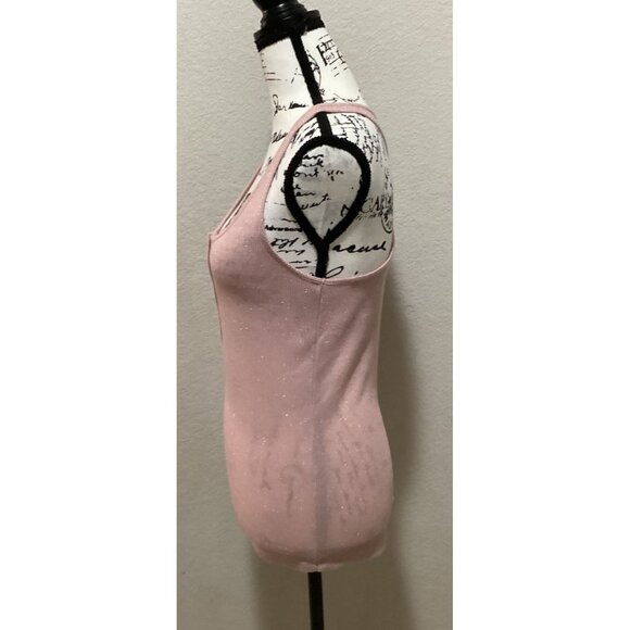 Ambrielle Women's Pink Glitter Racerback Tank Top Size S - Picture 4 of 6